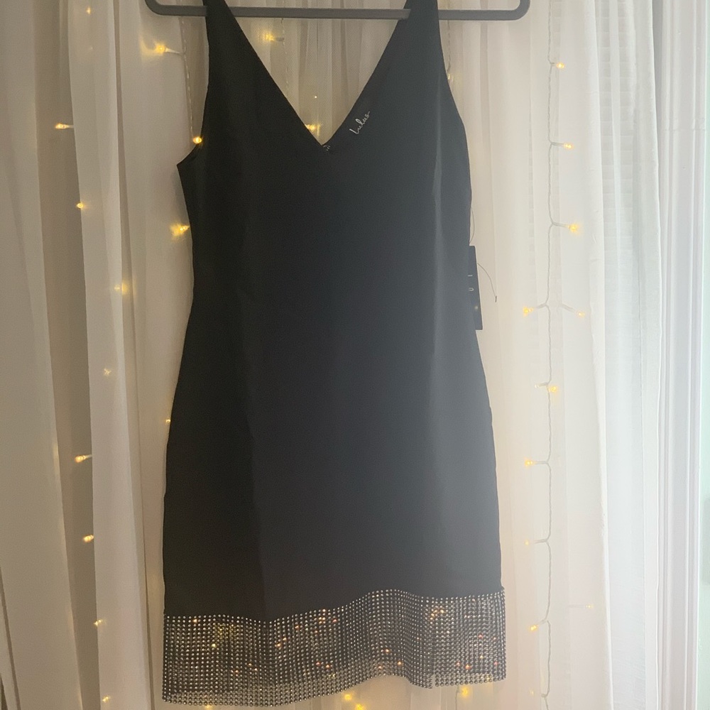 Gorgeous black & rhinestone cocktail dress
